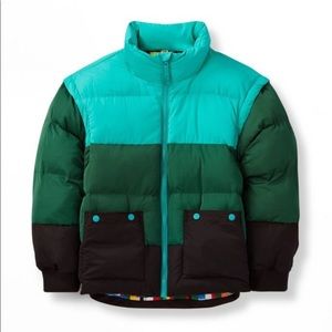 Small LEGO X Target Youth Color Block Puffer Jacket Coat New NWT Green &…